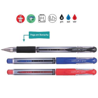 MARCADOR UNI-BALL SIGNO GEL UM-151 0.7MM/0.4MM VERMELHO