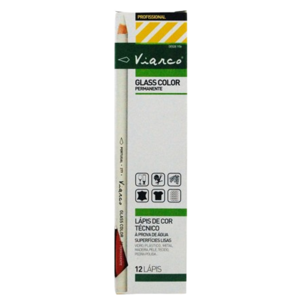LÁPIS DERMATOGRÁFICO GLASS COLOR VIARCO277 VERMELHO