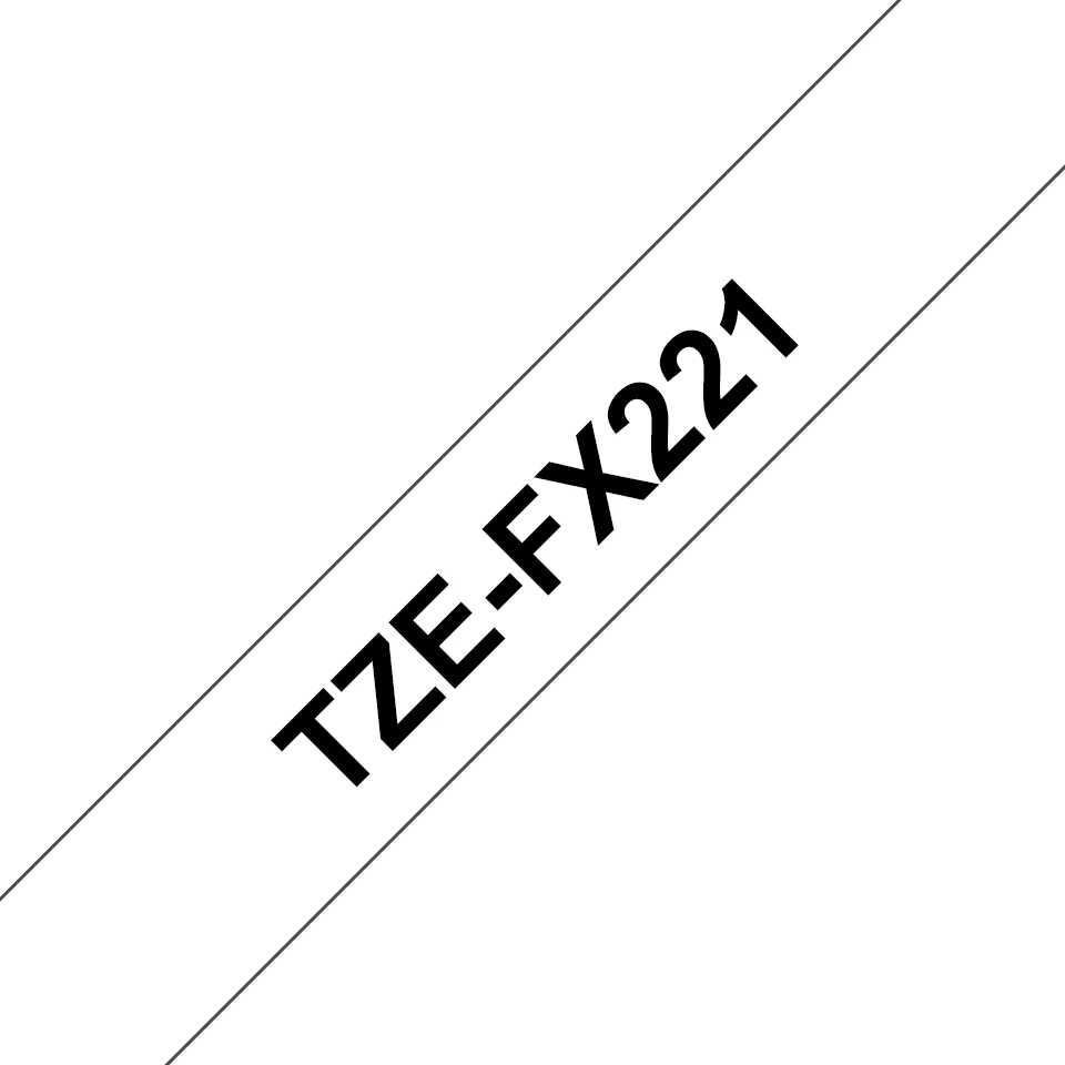 FITA BROTHER P-TOUCH BRANCO/PRETO FLEXÍVEL 9MMX8M TZE-FX221 2