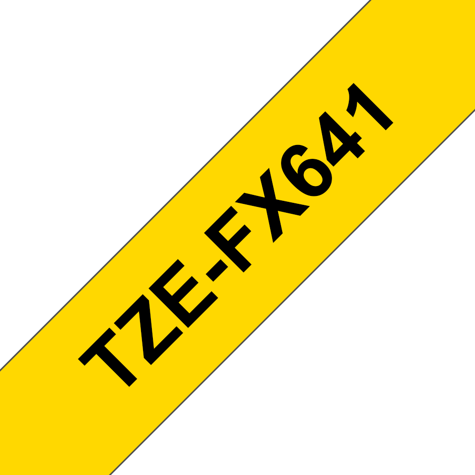 FITA BROTHER P-TOUCH AMARELO/PRETO FLEXÍVEL 18MMx12M TZE-FX641 2