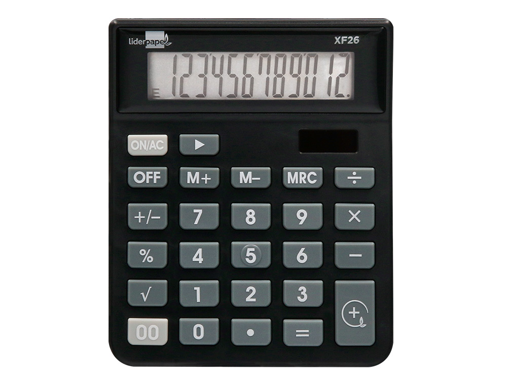 CALCULADORA SECRETARIA XF26 12DIGITOS SOLAR E PILHAS PRETO