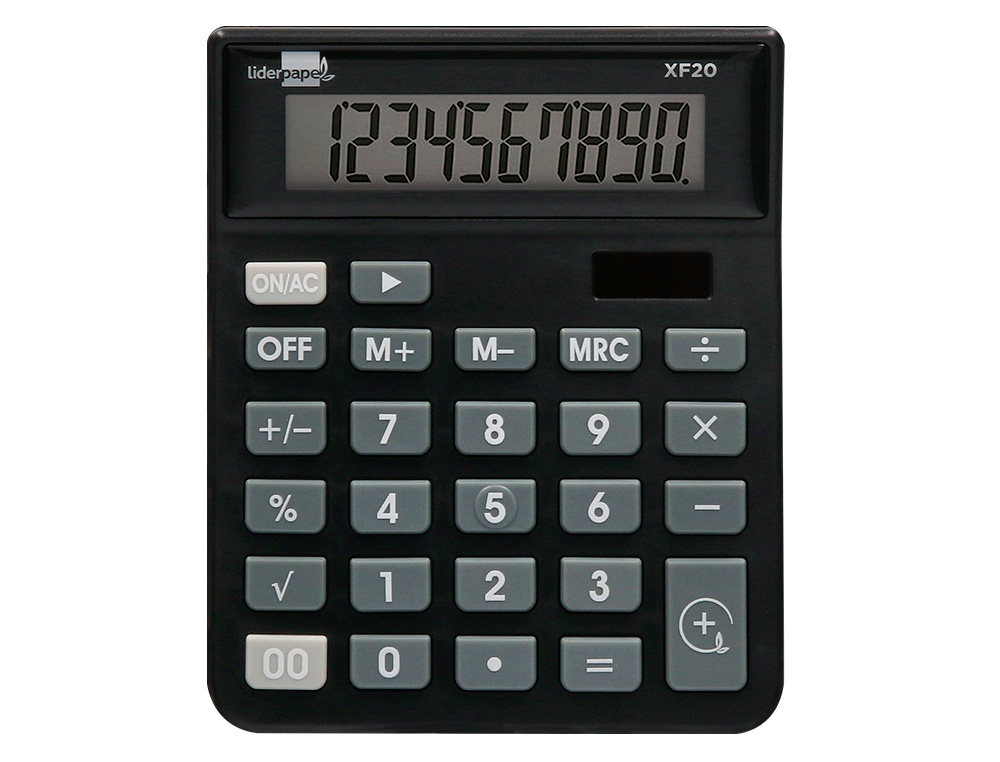 CALCULADORA DE SECRETARIA XF20 10 DIGITOS SOLAR E PILHAS 127X105X24MM PRETO
