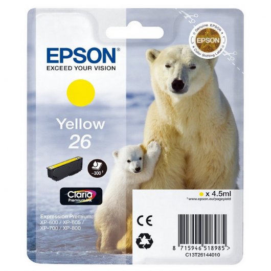 TINTEIRO EPSON C13T26144012 26 AMARELO 0
