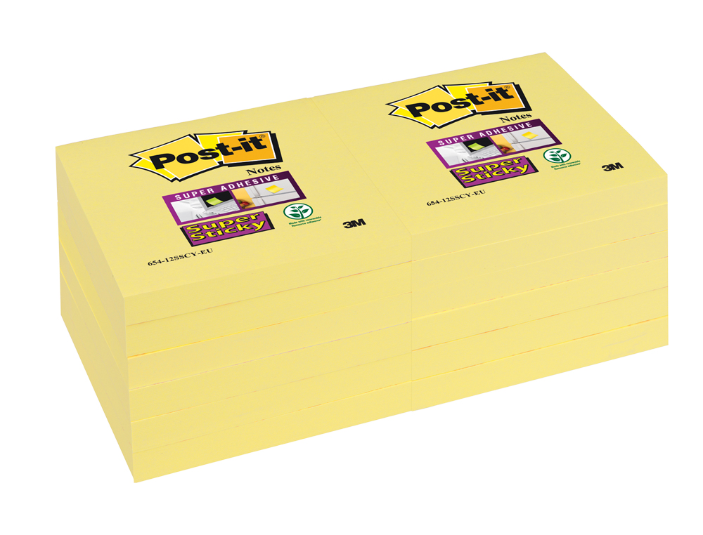 BLOCO DE NOTAS ADESIVAS POST-IT SUPER STICKY 75X127MM C/ 6 BLOCOS