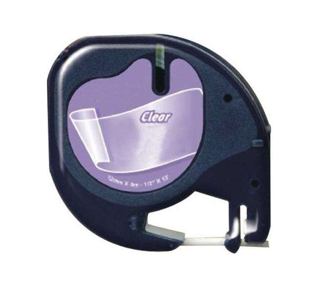 FITA COMPATIVEL P/DYMO 12267 TAG PLÁSTICA 12MMX4M PRETA/TRANSP SUBSTITUIS0721530