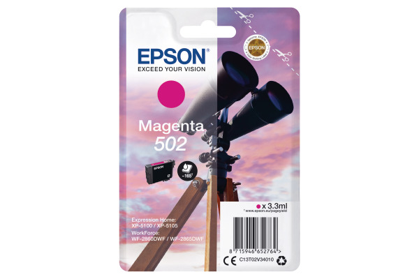 TINTEIRO EPSON XP5100/XP-5105/WF2860DWF/WF2865DWF 0.165K 502 MAGENTA