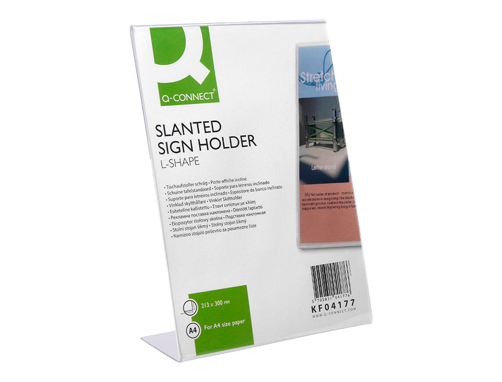 EXPOSITOR SECRETARIA COM FORMA DE L METACRILATO 213X300MM