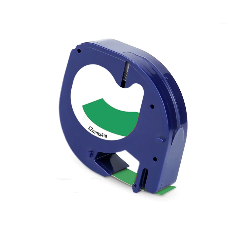 FITA COMPATIVEL P/DYMO 91204 TAG PLÁSTICA 12MMX4MT PRETA>VERDE S0721640