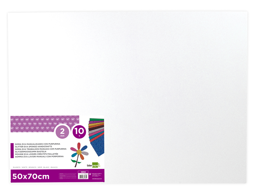 GOMA EVA 2MM 50X70 PURPURINA 60GR/M2 BRANCO 1