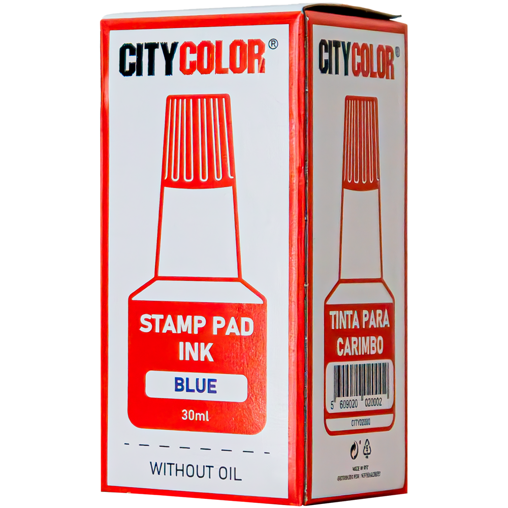 TINTA CARIMBO BORRACHA 28-30ML AZUL CITYCOLOR 1