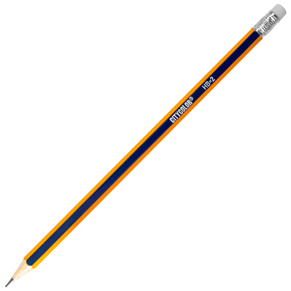 LAPIS GRAFITE COM BORRACHA Nº2 HB CITYCOLOR