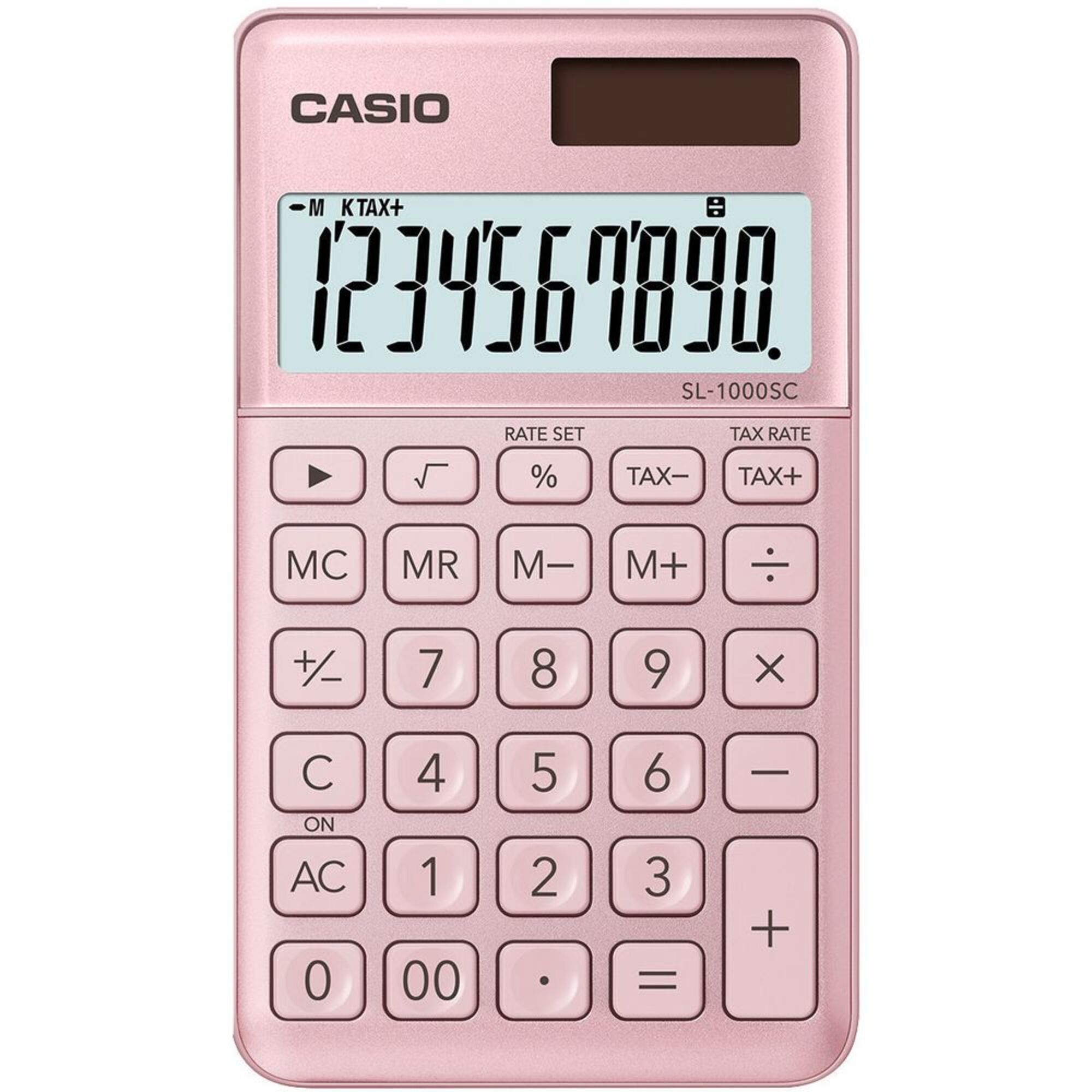 CALCULADORA CASIO BOLSO SL-1000SC-PK 10DIGITOS TAX SOLAR E PILHA ROSA