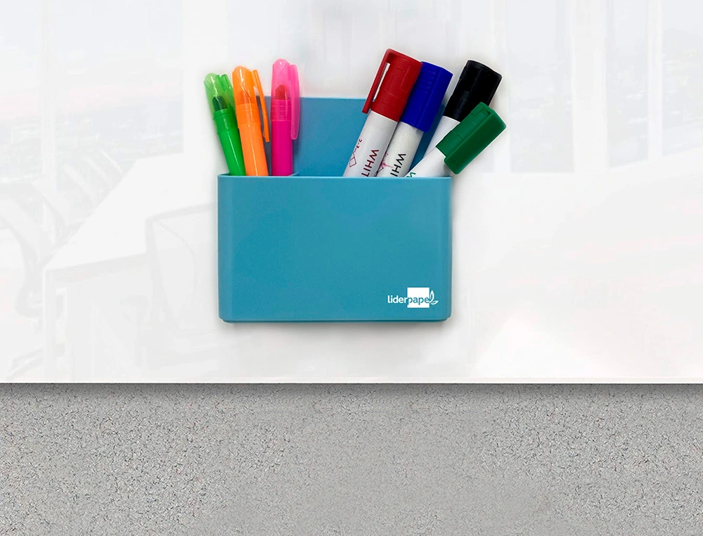 PORTA LAPIS PLASTICO MAGNETICO COR AZUL 125X75X40MM 0