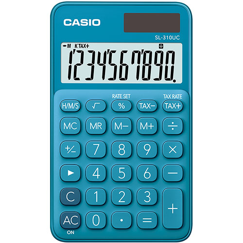 CALCULADORA BOLSO CASIO SL310UCBU 10 DIGITOS COR AZUL