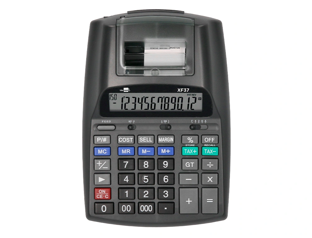 CALCULADORA DE SECRETARIA COM ROLO XF37 12 DIGITOS