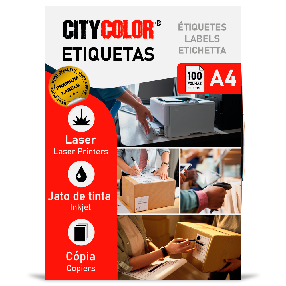 ETIQUETA CITYCOLOR CAIXA C/100FOLHAS 38X21.2 (6500UN) CITY13015