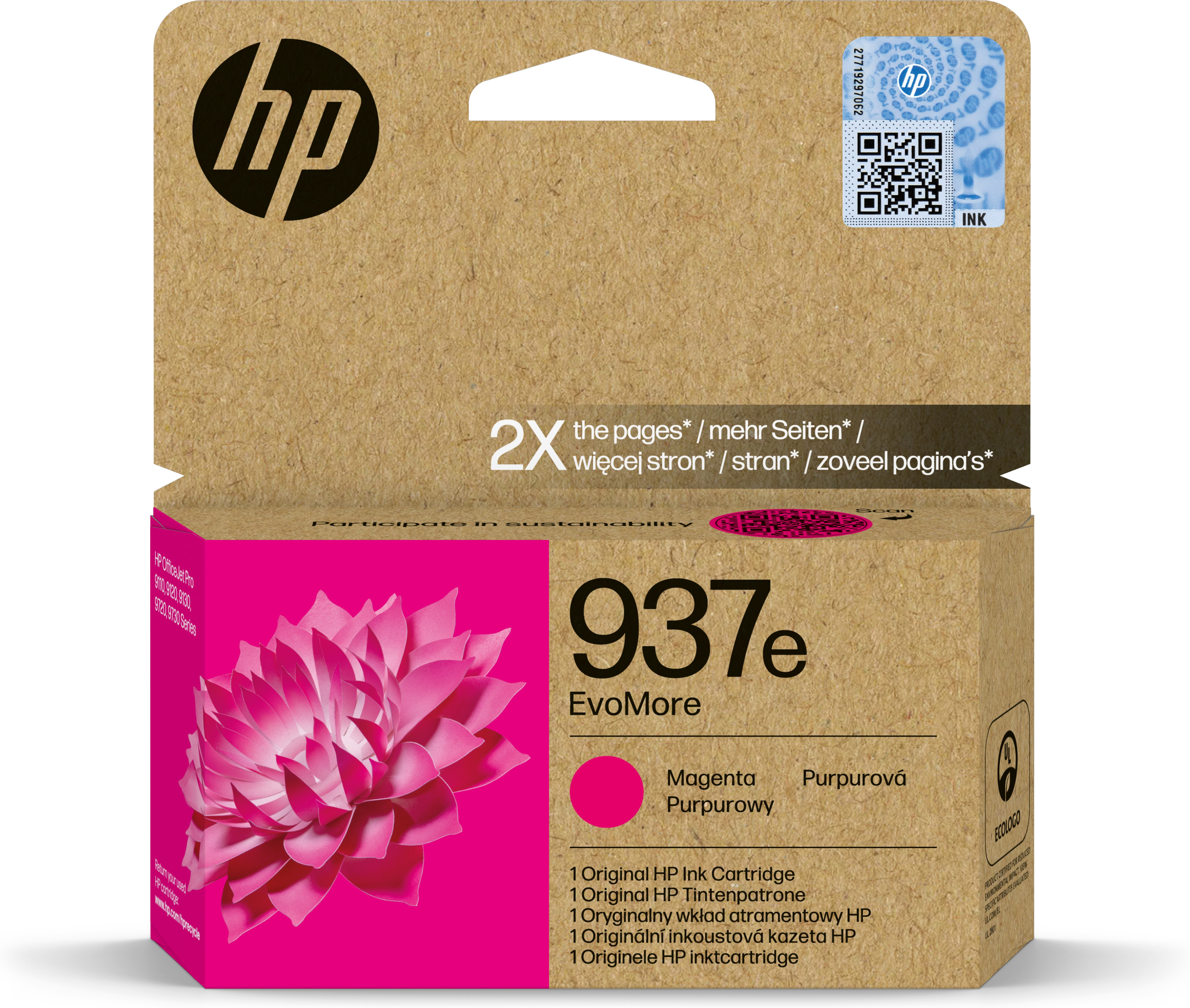 TINTEIRO HP OJ PRO 9110B/9120/9120B/9130/9110B/9700/9700E 1.65K MAGENTA 937E
