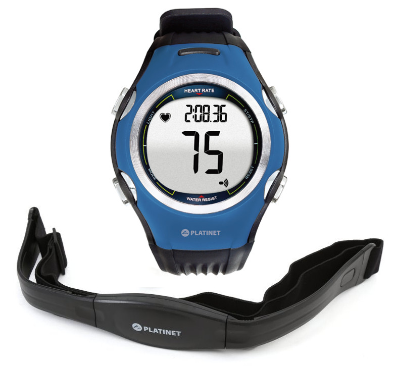 RELÓGIO SPORT WATCH PLATINET HEART RATE MONITOR PRETO/AZUL PHR117BL 43125