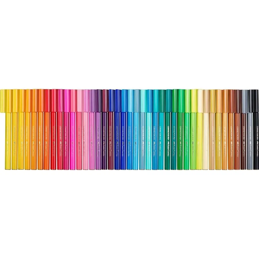 CANETAS FELTRO MALA METAL C/PEGA C/40 CORES + LIVRO COLORIR FABER-CASTELL 155535 4