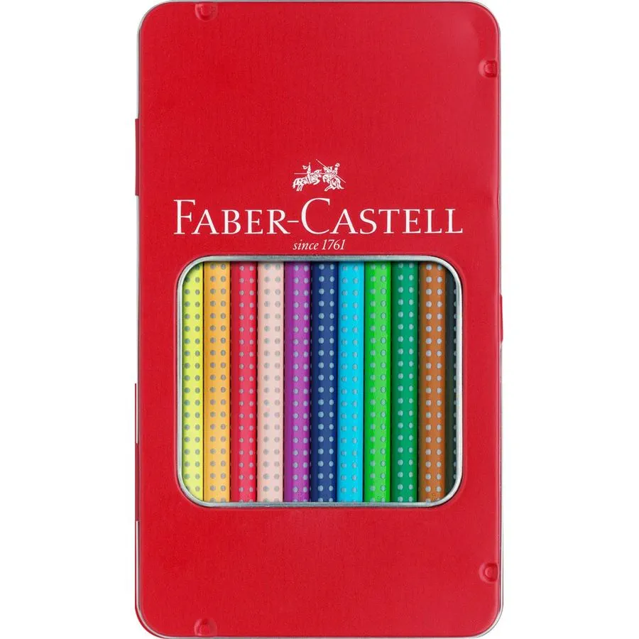 LÁPIS COR ESTOJO METAL C/12 CORES + 10 CANETAS FELTRO FABER-CASTEL 112413/155310 1