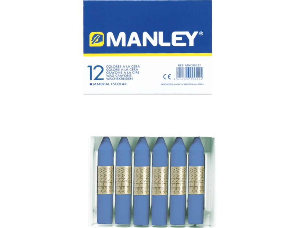 LAPIS DE CERA MANLEY 12 UNIDADES COR AZUL ULTRAMAR