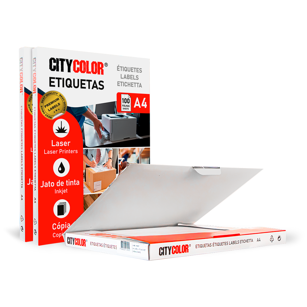 ETIQUETA CITYCOLOR CAIXA C/100FOLHAS 105X35 (1600UN) CITY13103 1
