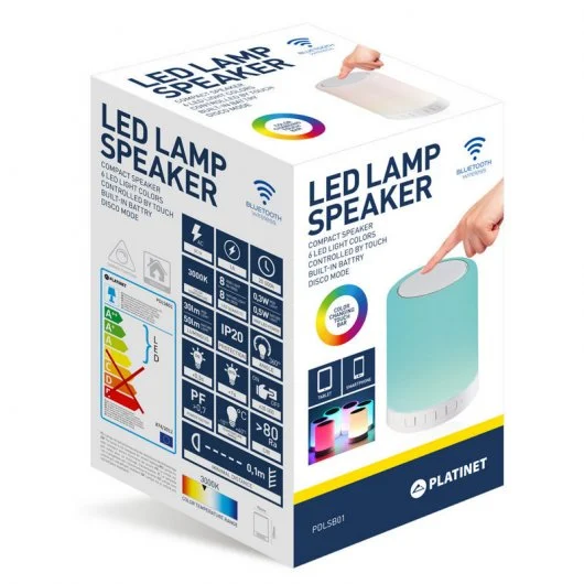 CANDEEIRO LED LAMP BLUETOOTH + SPEAKERS COLUNAS 5W TOUCH CONTROL PDLSB01 2