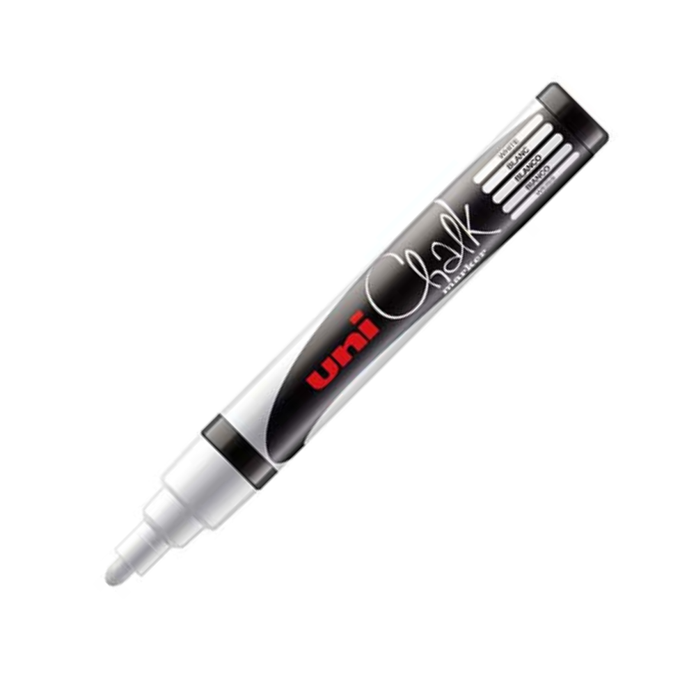MARCADOR UNI-BALL GIZ LÍQUIDO PWE-5M 1.8/2.5MM CHALK MARKER BRANCO
