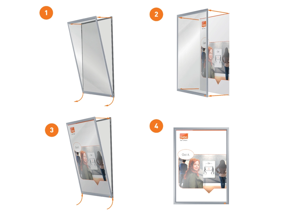 MOLDURA PORTA ANUNCIOS NOBO IMPRESSION PRO DIN A3 MOLDURA DE CLIP ALUMINIO 1