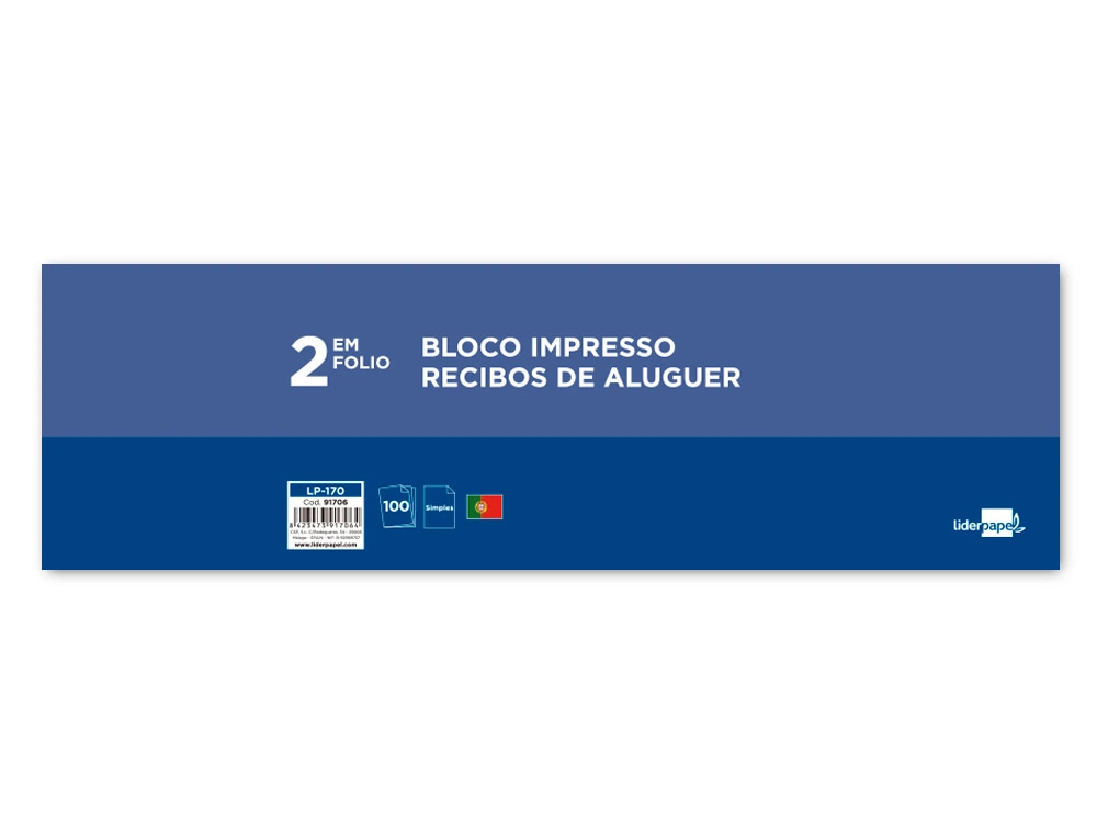 LIVRO DE RECIBOS DE ALUGUER 295X105MM C/CANHOTO PACK C/5 1
