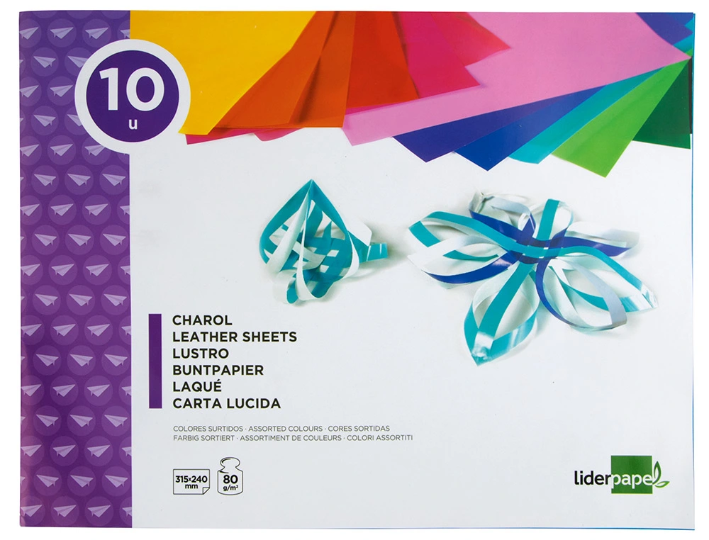 BLOCO TRABALHOS MANUAIS LUSTRO FOLIO PACK C/10 FOLHAS SORTIDO