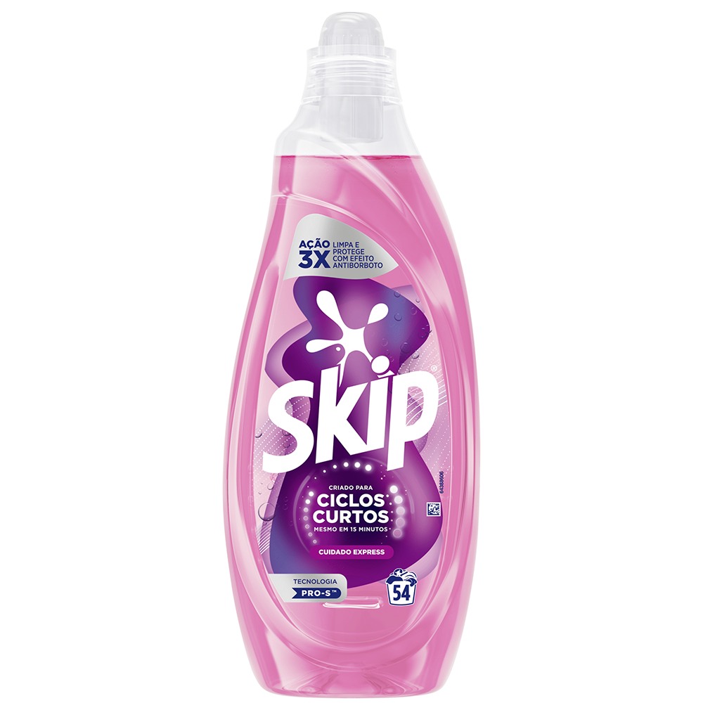 DETERGENTE ROUPA MÁQUINA LÍQUIDO SKIP CICLO CURTO CUIDADO 54 DOSES