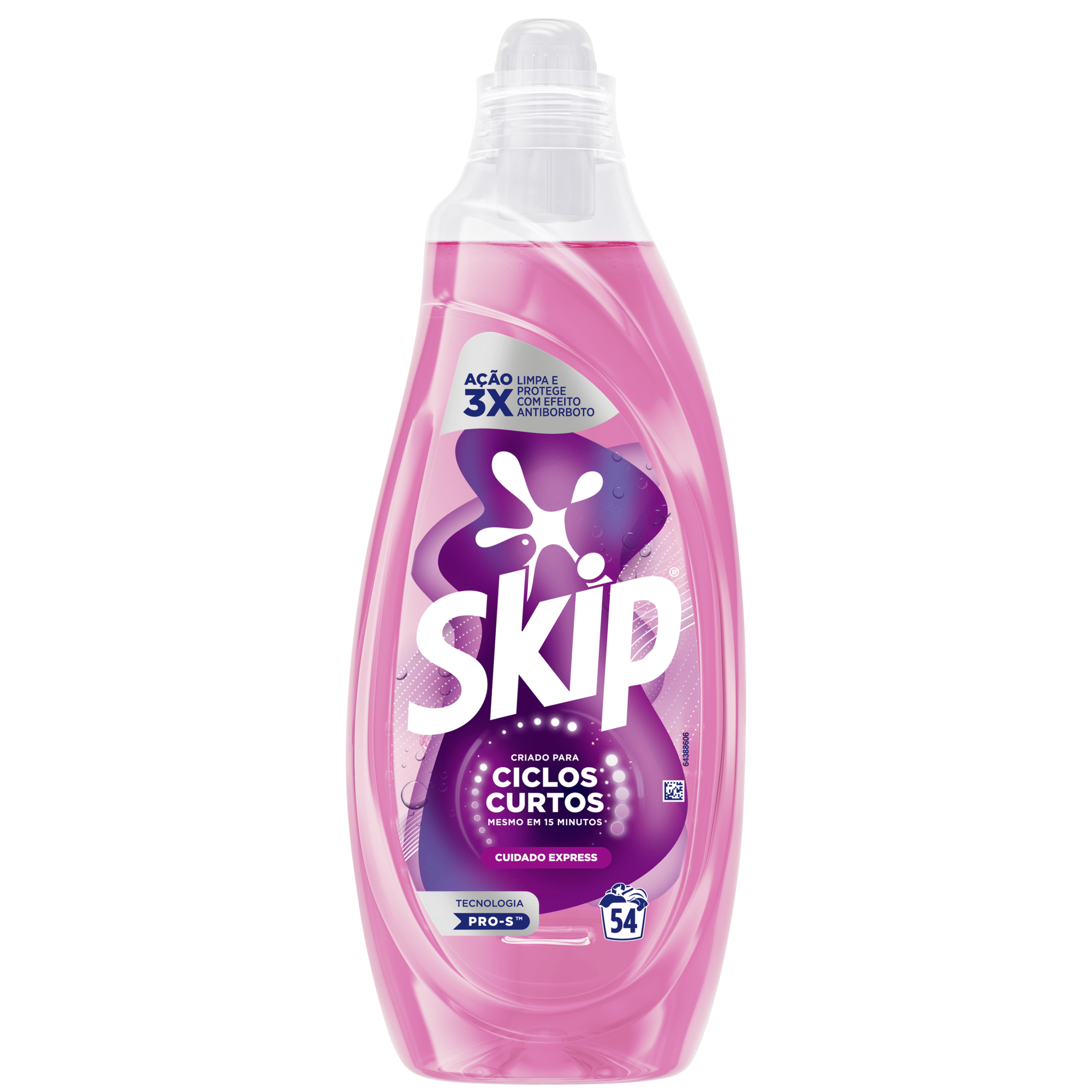 DETERGENTE ROUPA MÁQUINA LÍQUIDO SKIP CICLO CURTO CUIDADO 54 DOSES