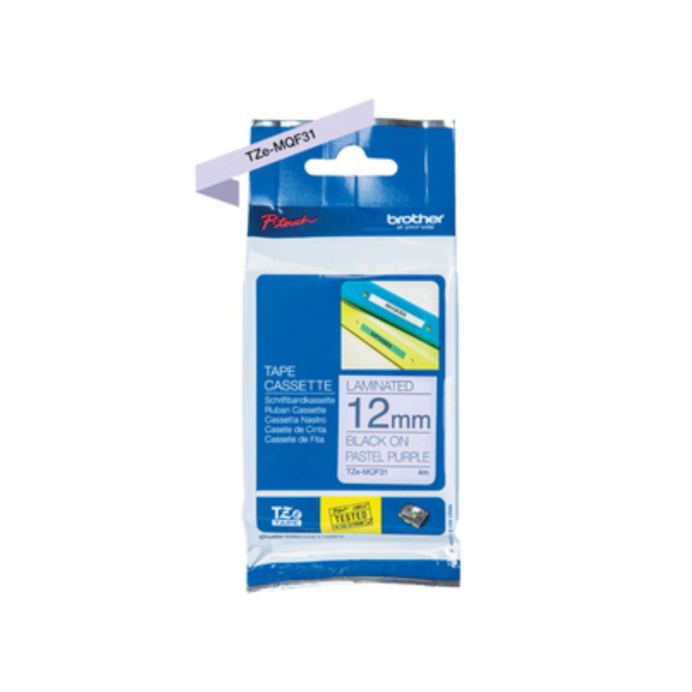 FITA BROTHER P-TOUCH 12MMX4M DECORATIVA PRETO BRILHO TZEMQF31