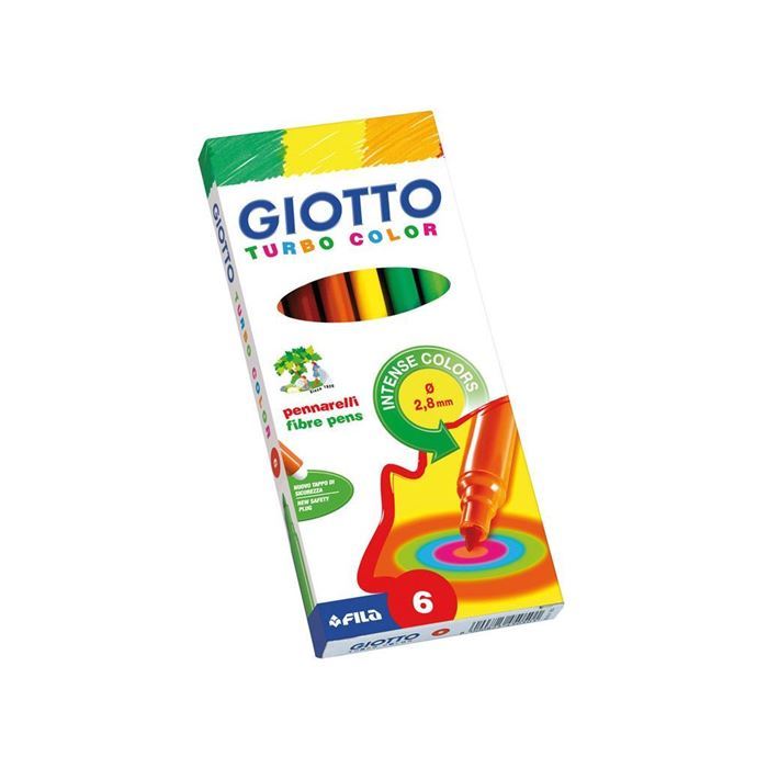 MARCADOR FELTRO GIOTTO CAIXA C/06 CORES 415000
