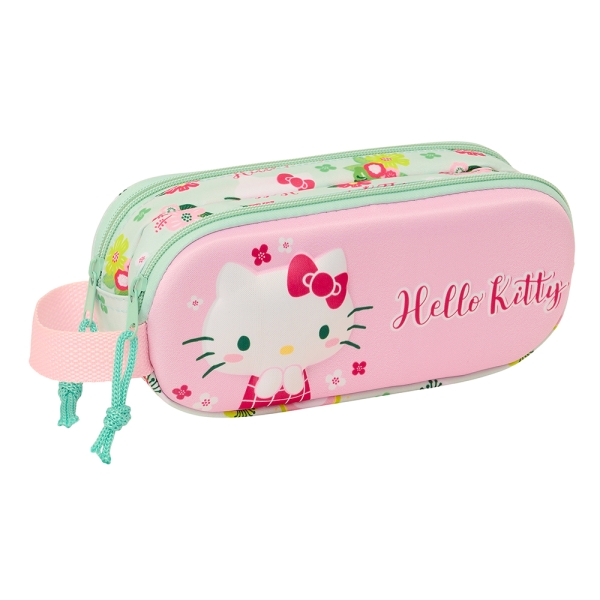 ESTOJO HELLO KITTY 3D 2 COMPARTIMENTOS 21X8X6CM