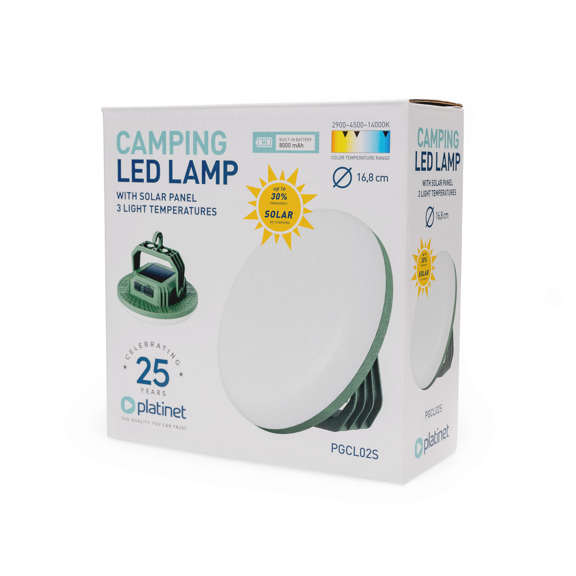 LAMPADA CAMPISMO/MULTIUSOS LED USB-C/SOLAR 4X2000 MAH 5,5H 21W PGCL02S/46052 1