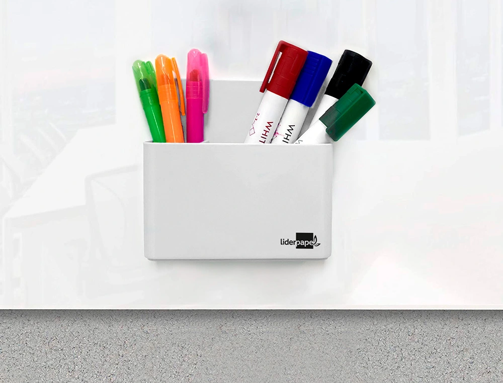 PORTA LAPIS PLASTICO MAGNETICO 125X75X40MM COR BRANCA 0