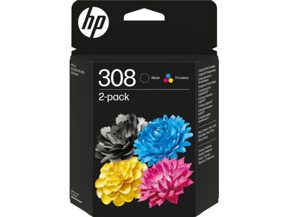TINTEIRO HP ENVY 6110/6120/6130/6520/6530 0.16KP+0.12KC PRETO+TRICOLOR PACK 308