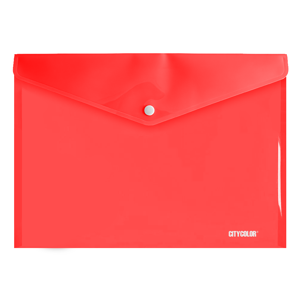DOSSIER ENVELOPE A4 C/BOTÃO 235X335 PP VERMELHO