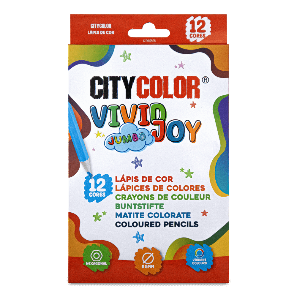 LAPIS COR JUMBO CITYCOLOR  VIVID JOY PACK C/12 CORES