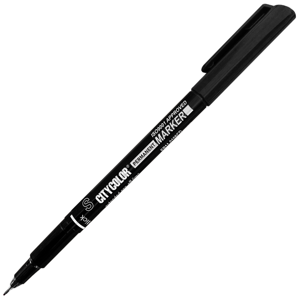 MARCADOR TINTA PERMANENTE CITYCOLOR S 0.4MM PRETO