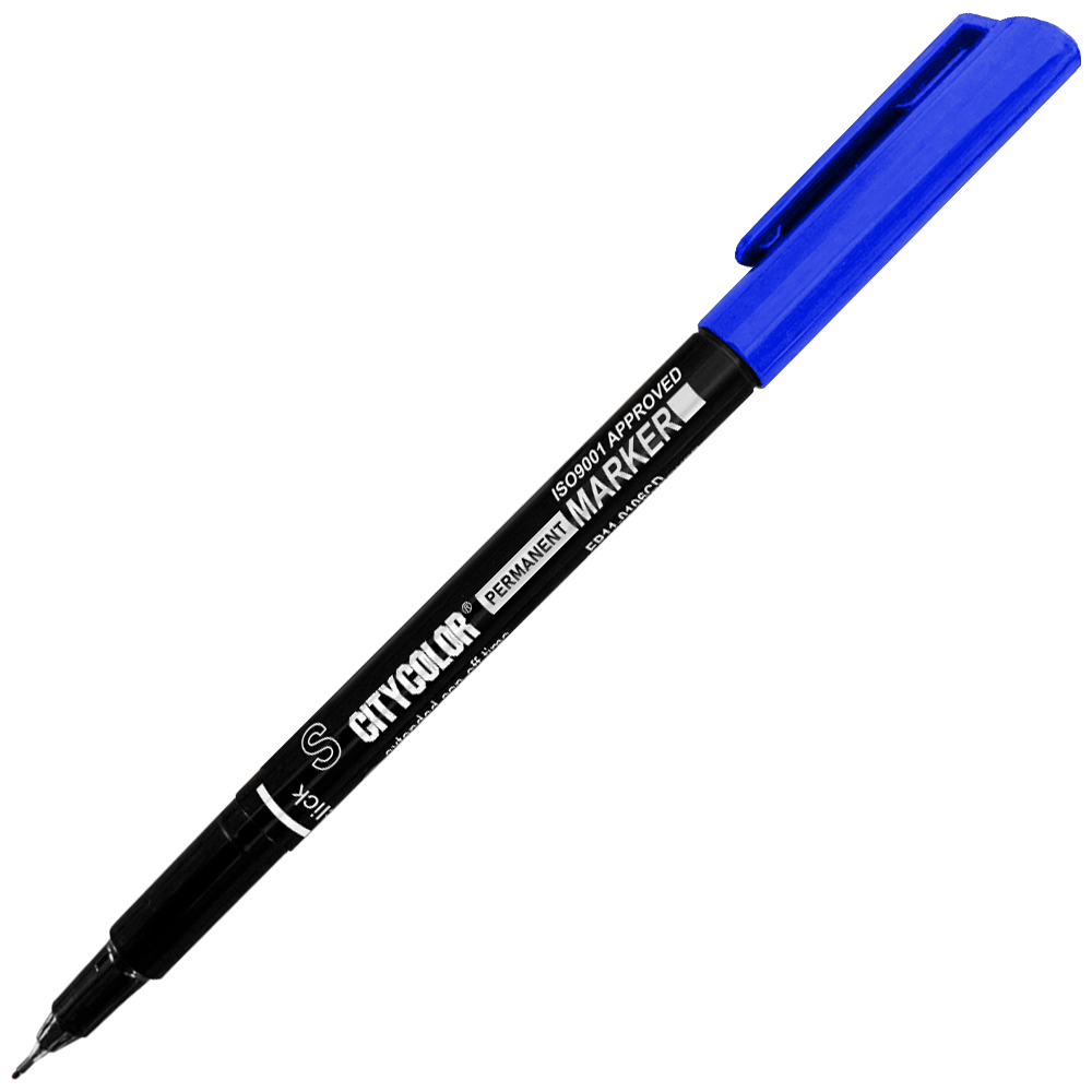 MARCADOR TINTA PERMANENTE CITYCOLOR S 0.4MM AZUL