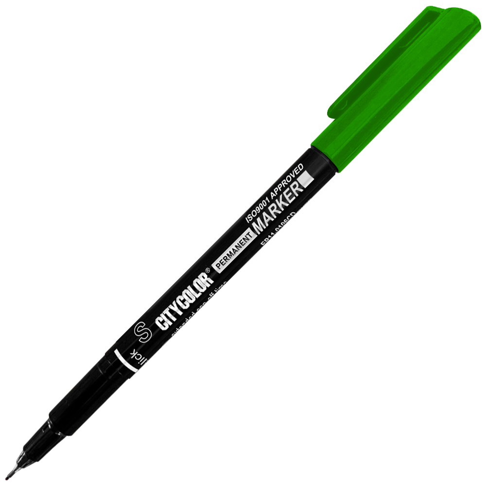 MARCADOR TINTA PERMANENTE CITYCOLOR S 0.4MM VERDE