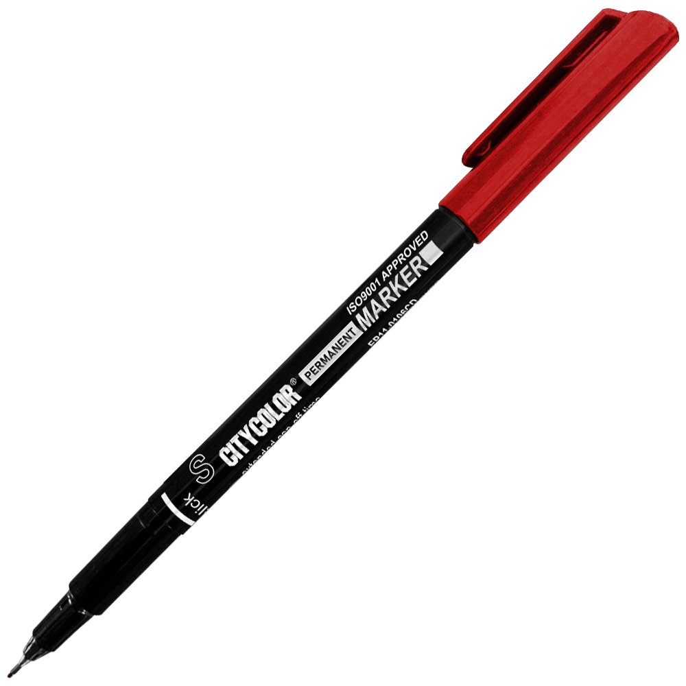 MARCADOR TINTA PERMANENTE CITYCOLOR S 0.4MM VERMELHO