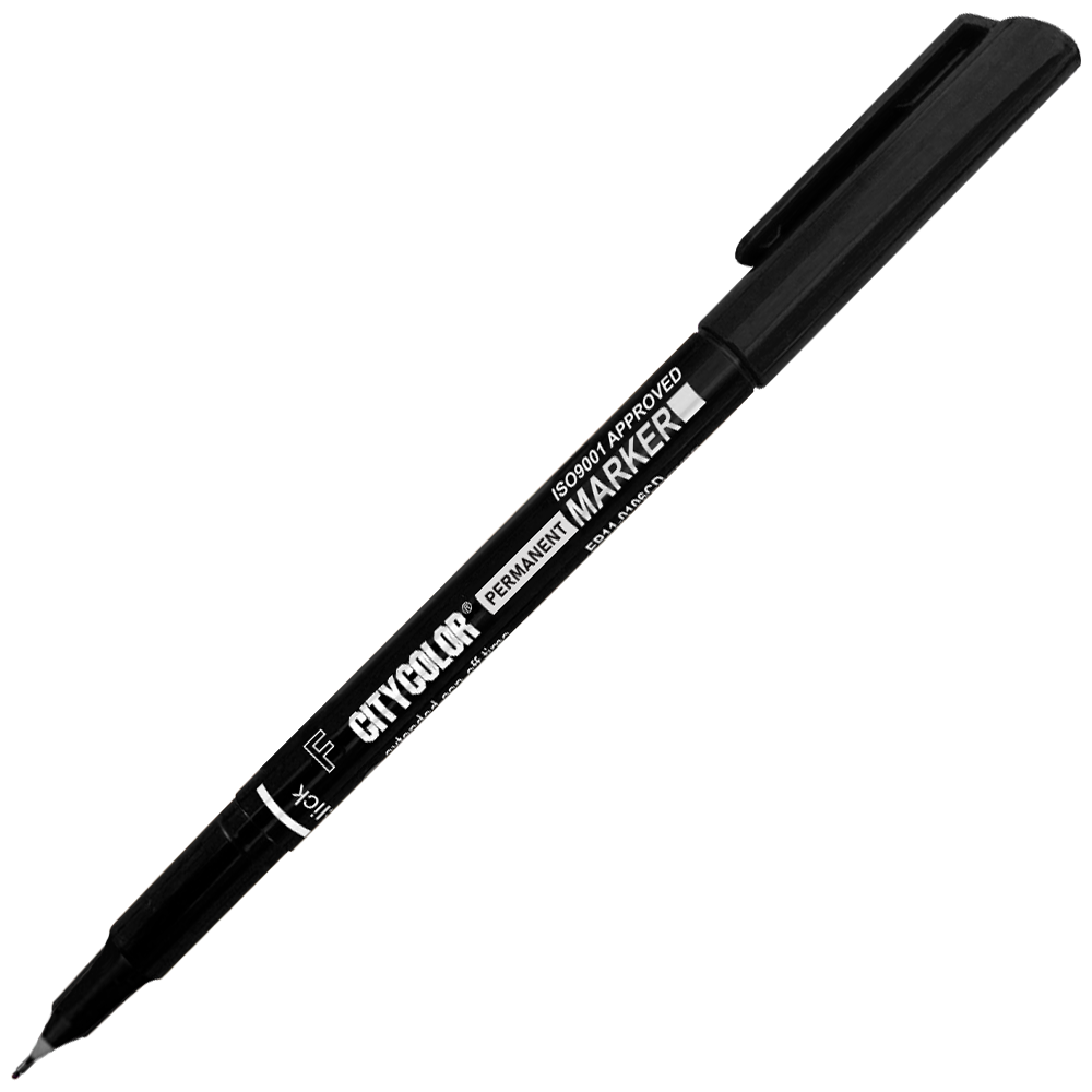 MARCADOR TINTA PERMANENTE CITYCOLOR F 0.6MM PRETO