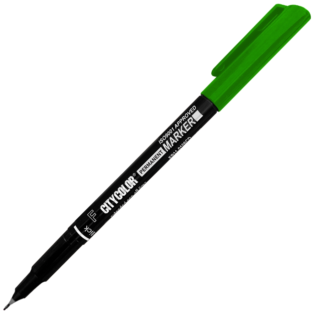 MARCADOR TINTA PERMANENTE CITYCOLOR F 0.6MM VERDE