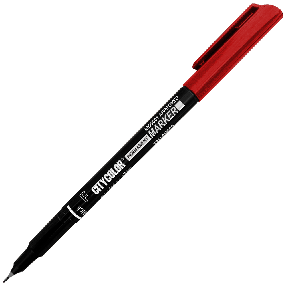 MARCADOR TINTA PERMANENTE CITYCOLOR F 0.6MM VERMELHO