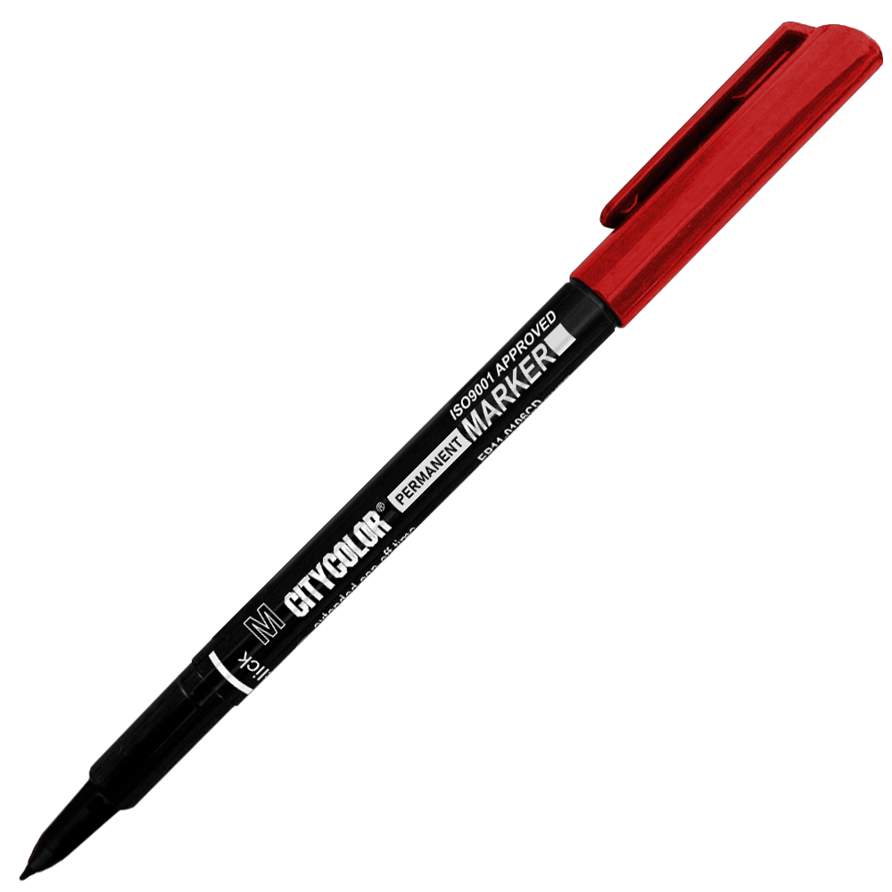 MARCADOR TINTA PERMANENTE CITYCOLOR M 1.0MM VERMELHO