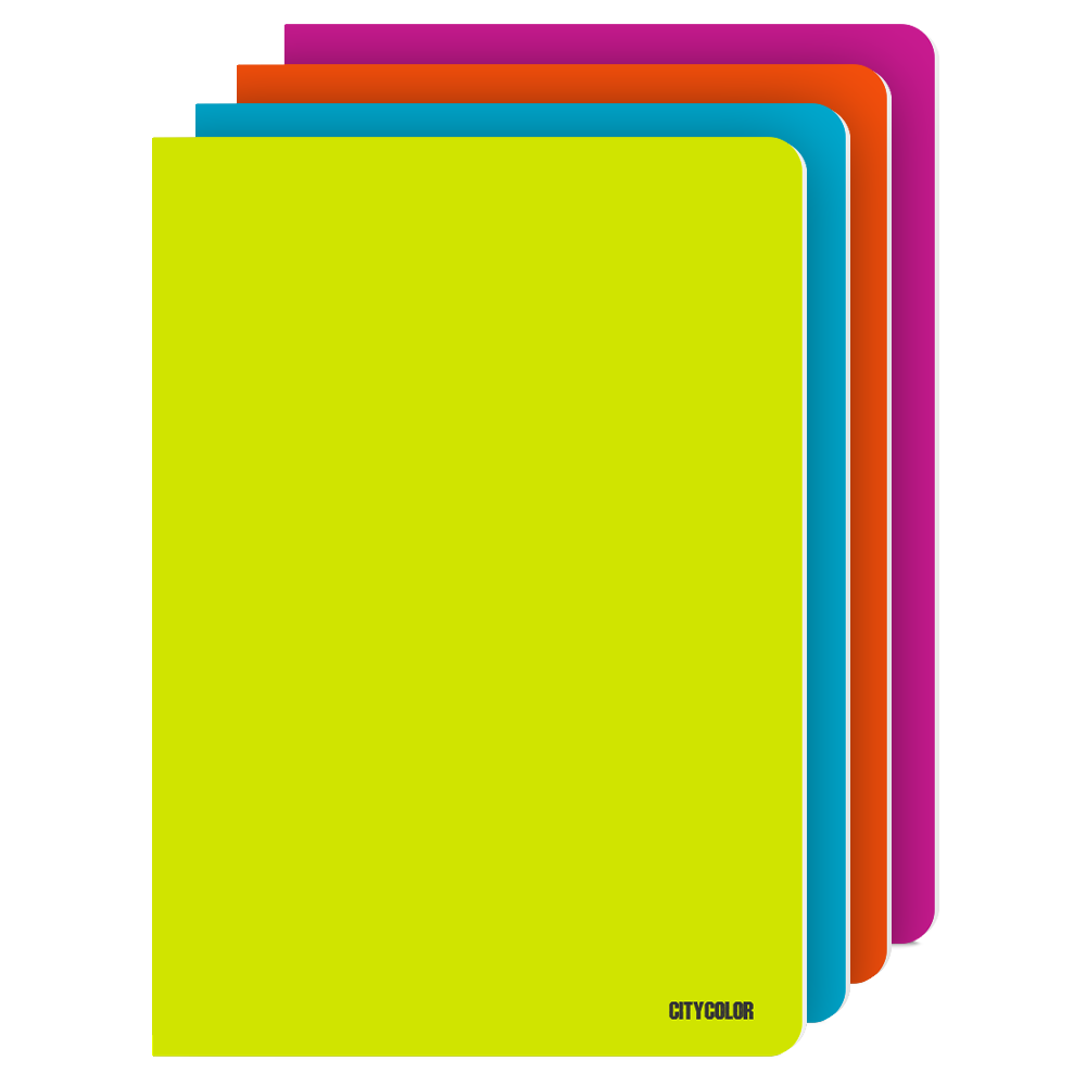 CADERNO AGRAFADO CAPA PP A4 CITYCOLOR OPEN&STAY 48FOLHAS 90G LISO CORES SORTIDAS
